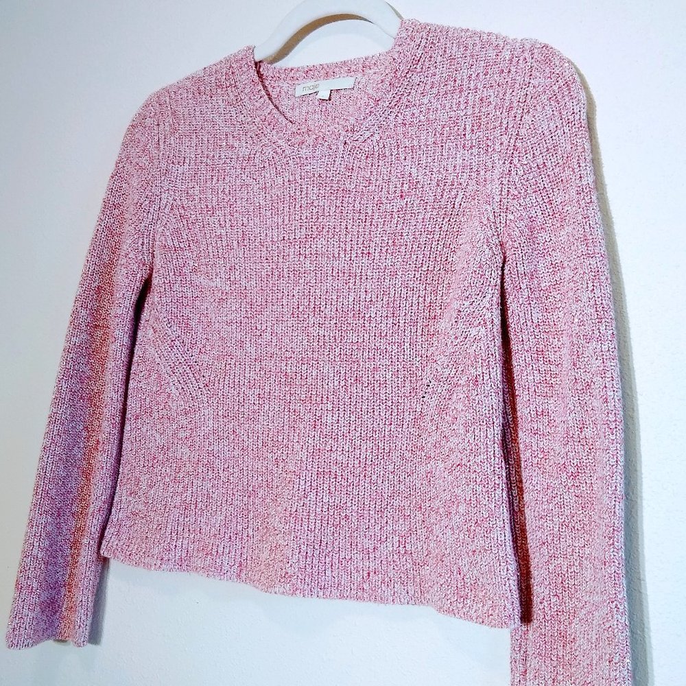 MAJE ROSE SHIMMER CROPPED SWEATER PULLOVER SZ 1 (XS-S) - Picture 8 of 16